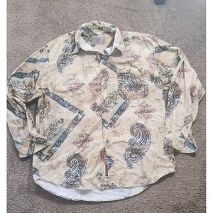 The Territory Ahead Multi/Paisley Corduroy Button Front‎ Shirt Men's Large